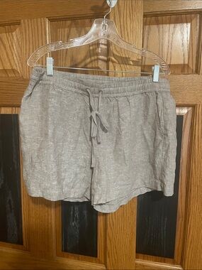Women’s Casual SoHo Street Washable Linen Drawstring Shorts - Light Gray